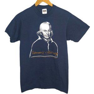 Vintage 90s Francis Ashbury Men M T Shirt Navy Blue Christ Methodist Episcopal